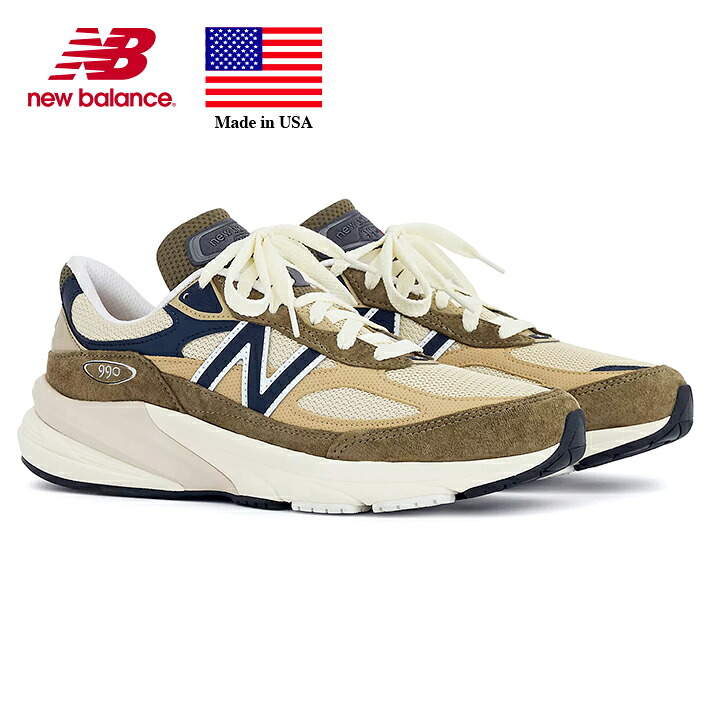 ニューバランス New Balance U990WO6 エメ・レオン・ドレ テディ・サンティス Aime Leon Dore Teddy Santis width:D Made in USA 990v6 アメリカ製 ナイロンメッシュ/スウェード ダークカモ・インセンス/ナチュラル/インディゴ メンズサイズ