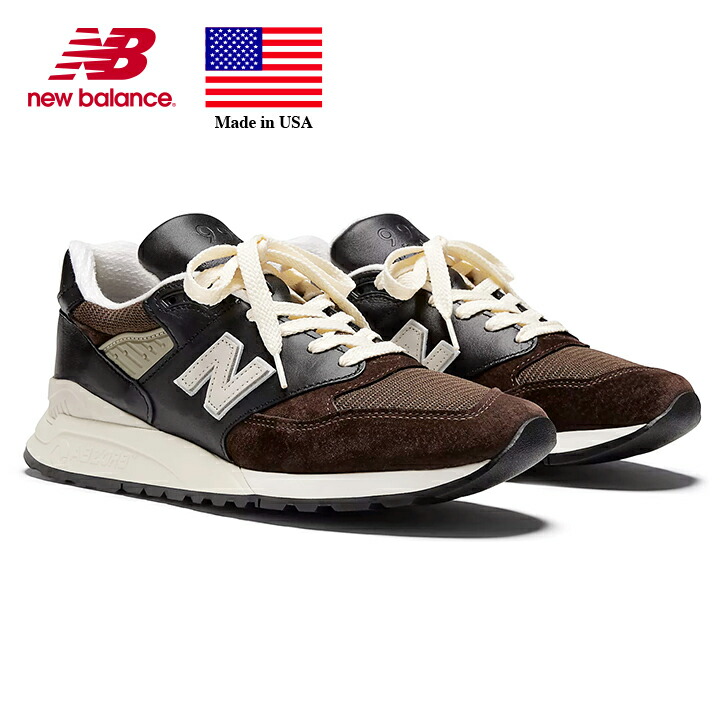 【OUTLET アウトレット/返品・交換不可商品】国内未発売 ニューバランス New Balance U998RE width:D Made in USA アメリカ製 ナイロンメッシュ/スウェード/レザー ブラウン/ブラック メンズサイズ