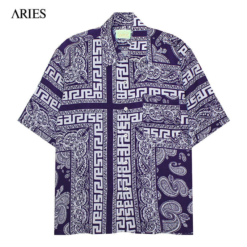 ARIES アリーズ BANDANA シャツ ネイビー レア 入手困難 っている