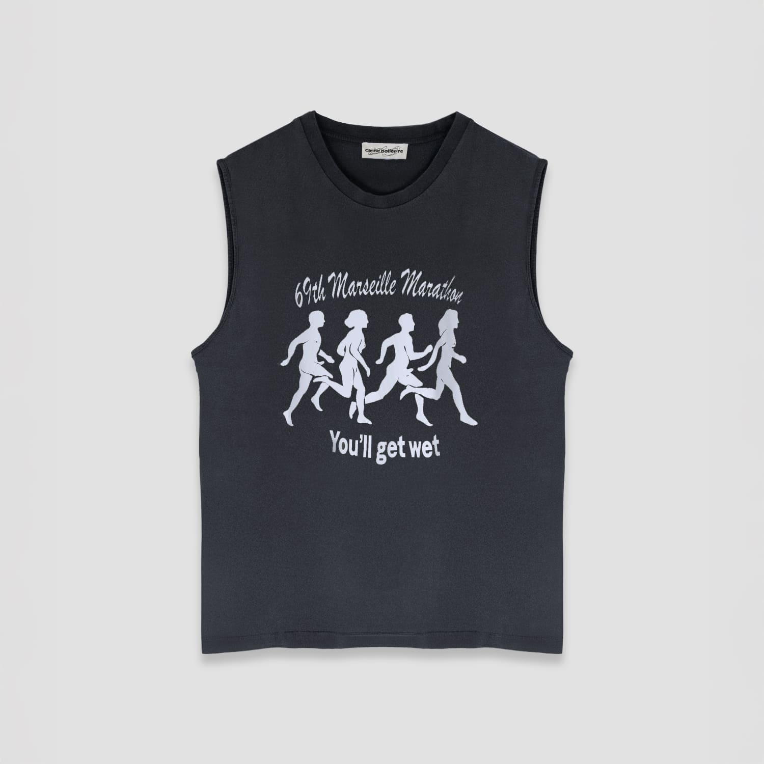 CARNE BOLLENTE | MARSEILLE SWEAT FEST (OFF-BLACK) ノースリーブ プルオーバー 貯蔵タンクとっ始め ロゴタイプ グラフィック 刷り上げる トップス メンズ 黒いこと