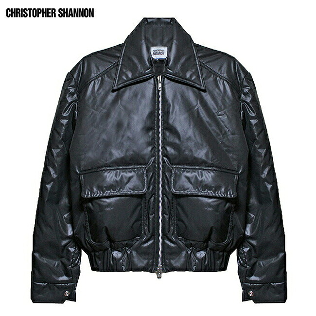 CHRISTOPHER SHANNON | QUILTED JACKET (BLACK) M65 ボンバージャケット 襟付き ナイロン キルティング アウター メンズ ブラック｜UNEEK BASEMNT