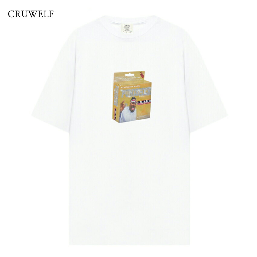CRUWELF | PUNISHER TEE (WHITE) BIG PUN Tシャツ ロゴ グラフィック プリント トップス メンズ ホワイト