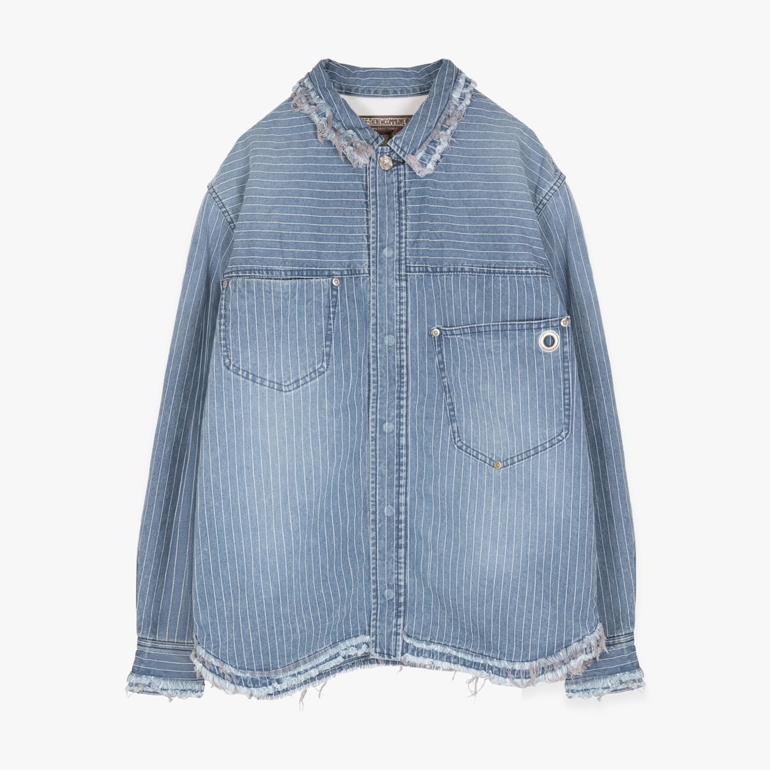 FAKE AS FLOWERS FAF | DENIM SHIRTS (INDIGO) 国産デニム デニムシャツ ウォッシュ ダメージ トップス メンズ ストライプ インディゴ ブルー 30,030円