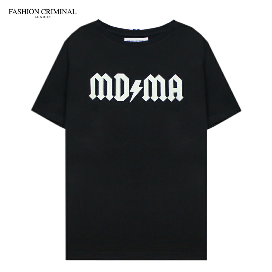 FASHION CRIMINAL LONDON | GLOW IN THE DARK TEE (BLACK) MDMA Tシャツ ロゴ グラフィック プリント トップス メンズ ブラック