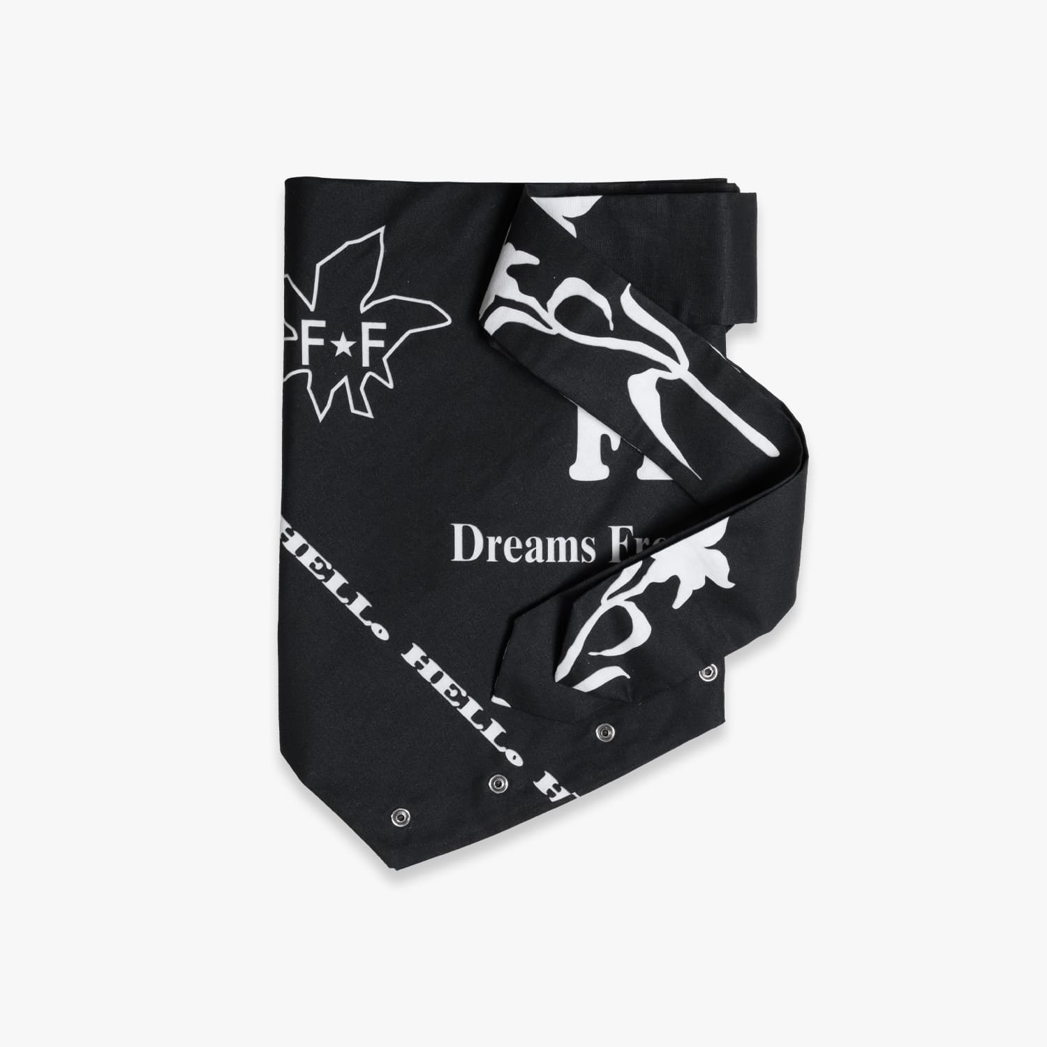 FILME FILLED | BANDANA SCARF (BLACK) バンダナ えり巻き ボンネット 刷り上げる 黒いこと