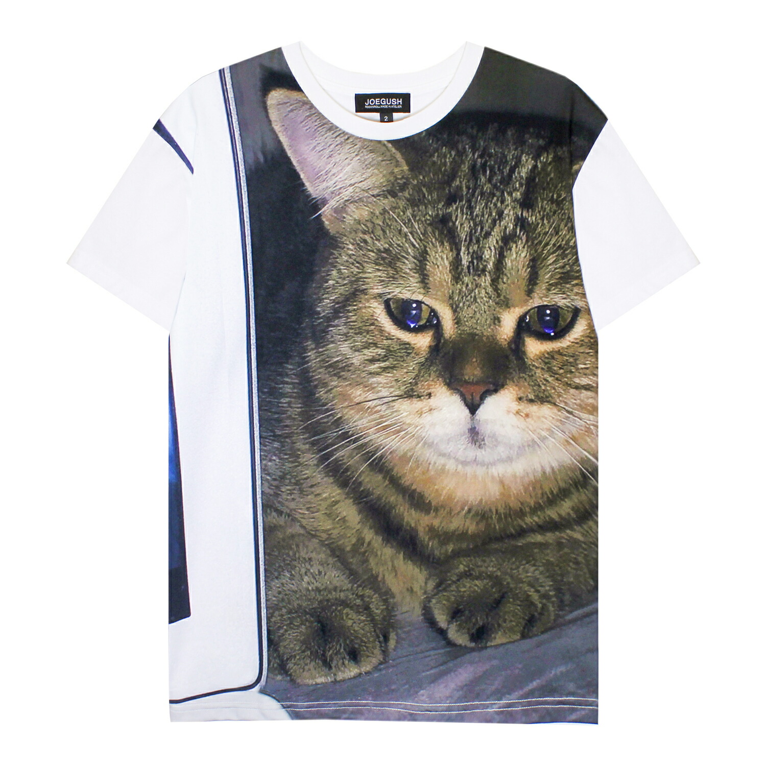 JOEGUSH | MILKY WAY MORAE T-SHIRTS (WHITE) Tシャツ 猫 キャット ロゴ グラフィック プリント トップス ホワイト