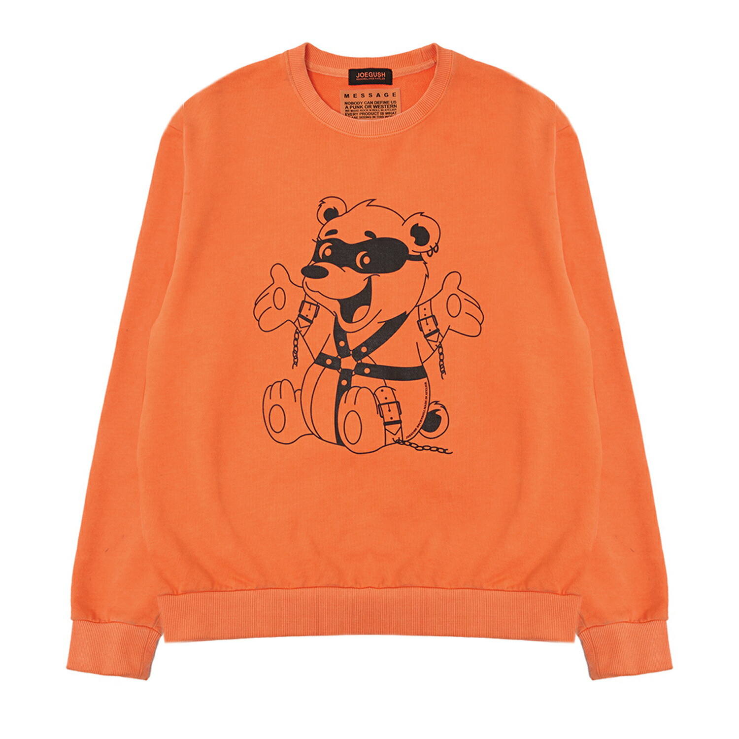 高額売筋 JOEGUSH ジョーガッシュ BONDAGED BEAR SWEATSHIRTS ORANGE