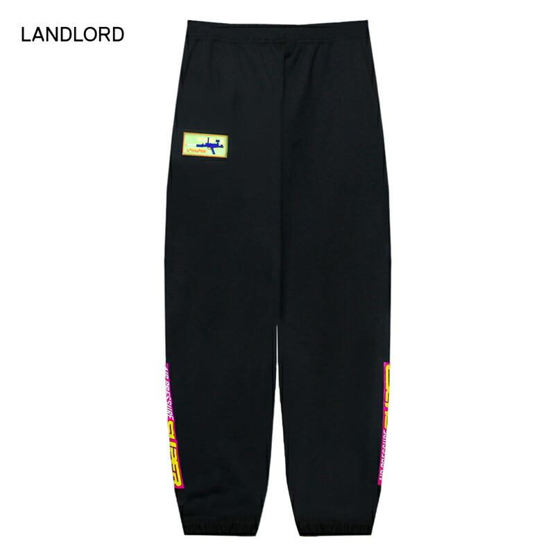LANDLORD NEW YORK | AIR PRESSURE FLEECE PANTS (BLACK) スウェットパンツ ジョガーパンツ ジャージ ボトムス メンズ ブラック