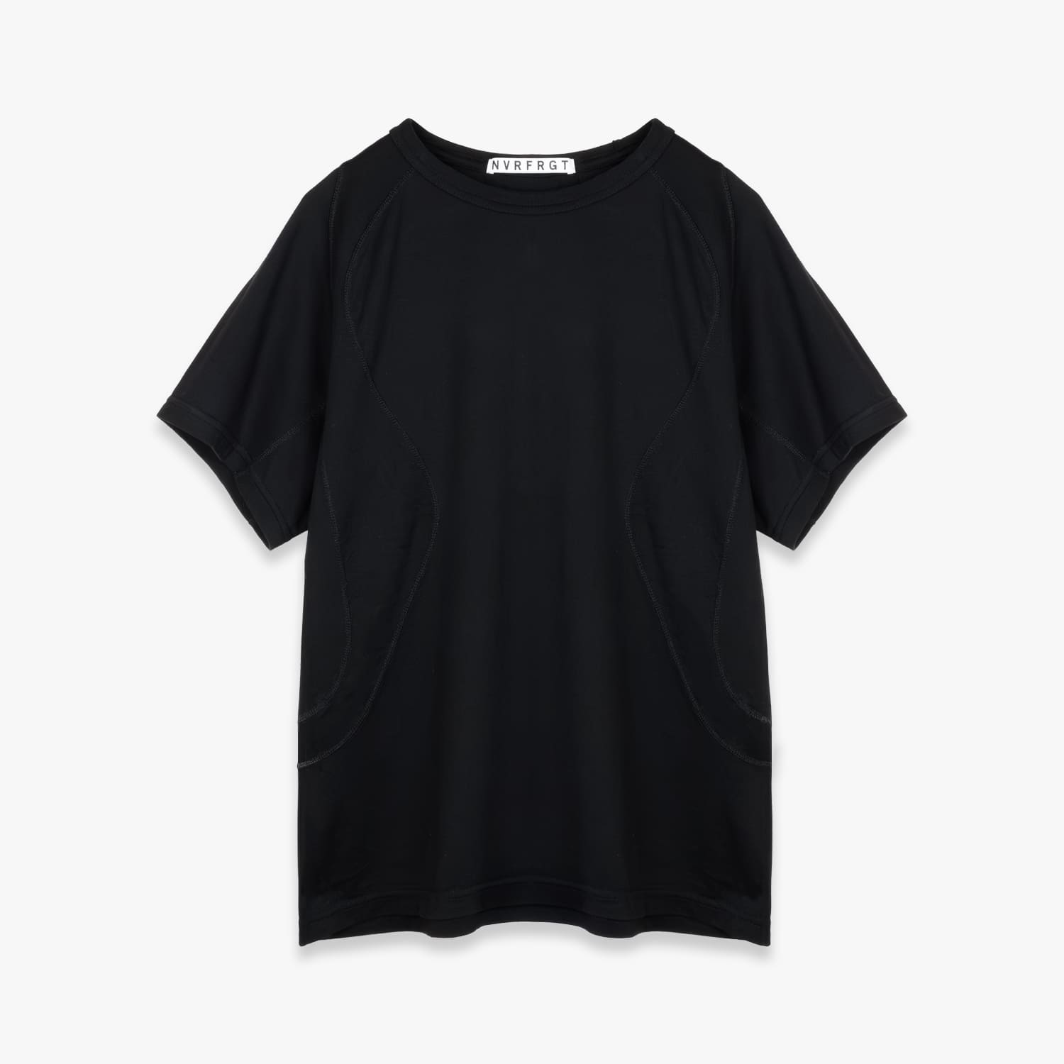 NVRFRGT | PANELLED HALF SLEEVE T-SHIRT (BLACK) 半袖 無地 Tシャツ カットソー トップス メンズ ブラック｜UNEEK BASEMNT