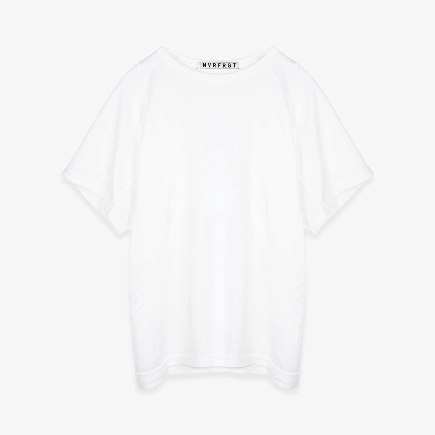 NVRFRGT | PANELLED HALF SLEEVE T-SHIRT (WHITE) 半袖 無地 Tシャツ カットソー トップス メンズ ホワイト
