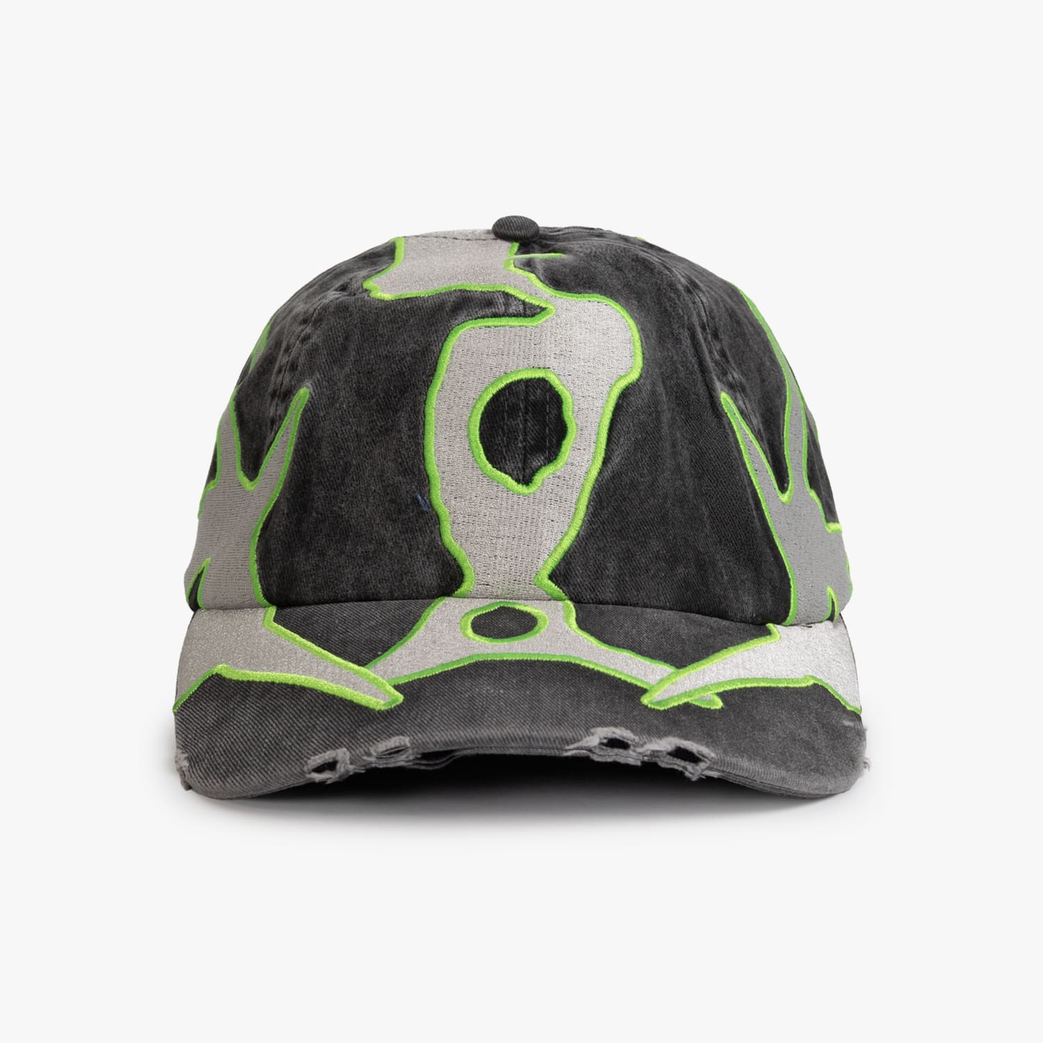 P.A.M. / PERKS AND MINI | THIRTY THREE AND A THIRD BASEBALL CAP (BLACK WASH/SHARP GREEN) PAM パム 刺繍 6パネルキャップ グラフィック ブラック グリーン