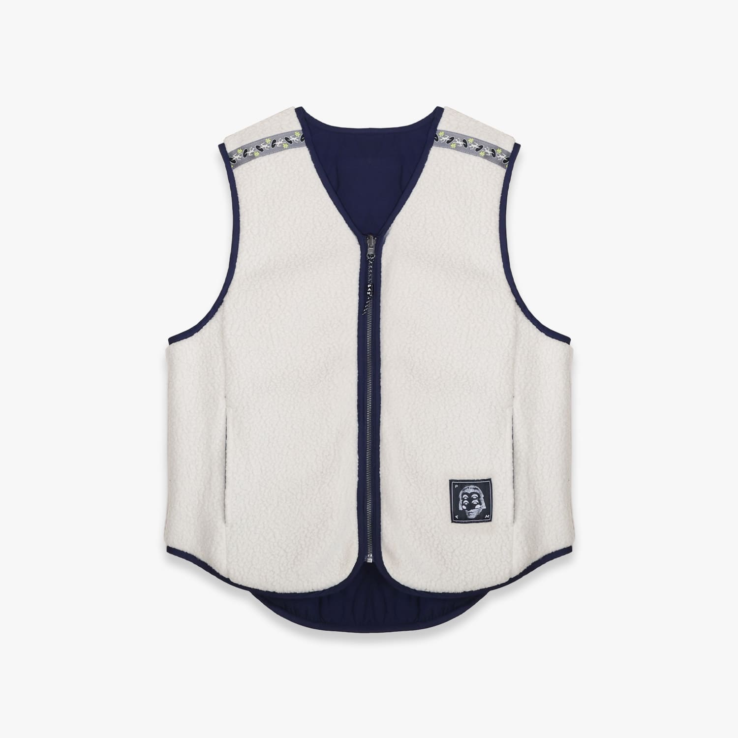 P.A.M. / PERKS AND MINI | ENCHANT REVERSIBLE VEST (NAVY / PELICAN) PAM パム リバーシブルベスト フリース キルティング アウター ネイビー