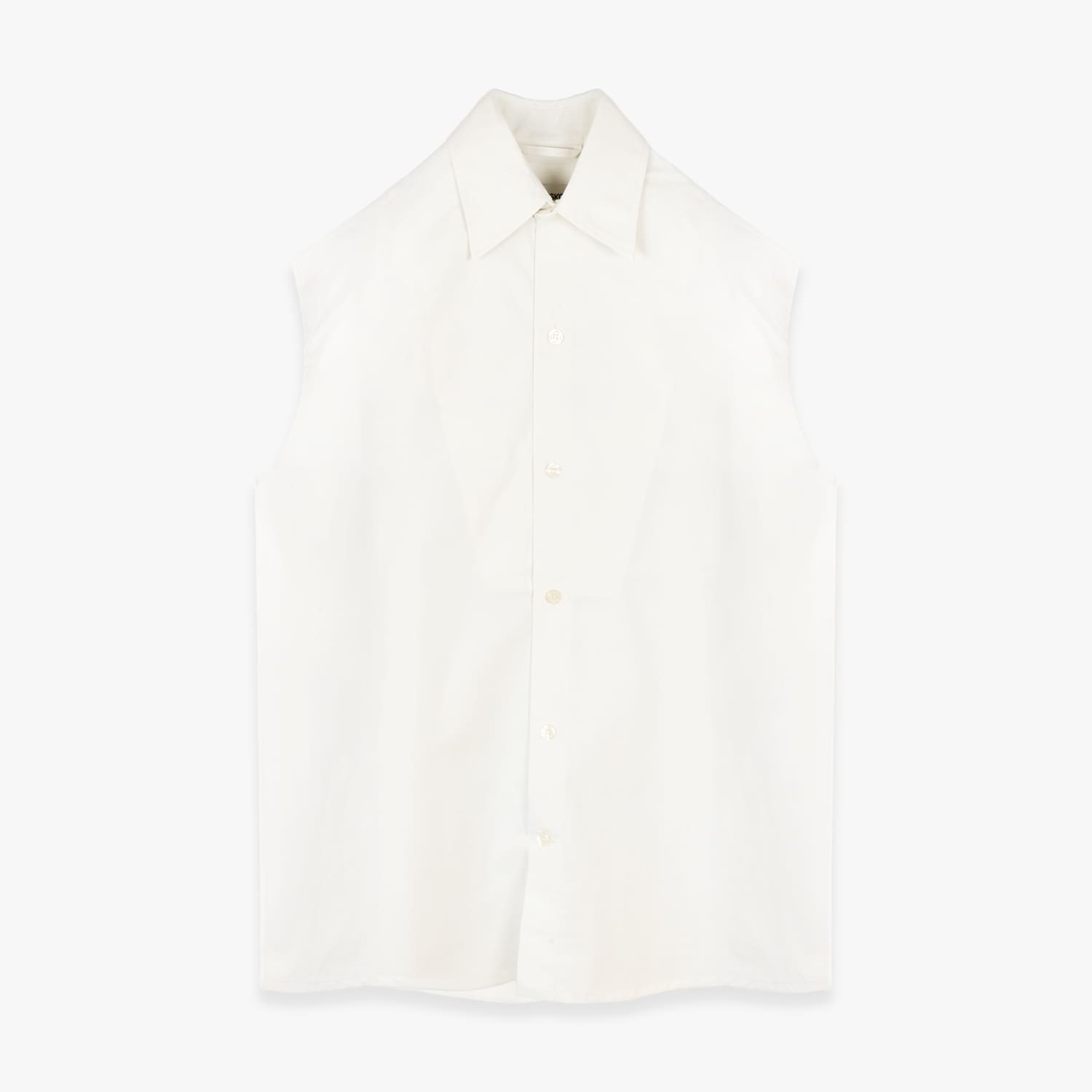 ROLD SKOV | SPARATO SHIRT (WHITE) スリーブレスシャツ ノースリーブシャツ カットオフ リネン 春夏 トップス メンズ ホワイト|UNEEK BASEMNT
