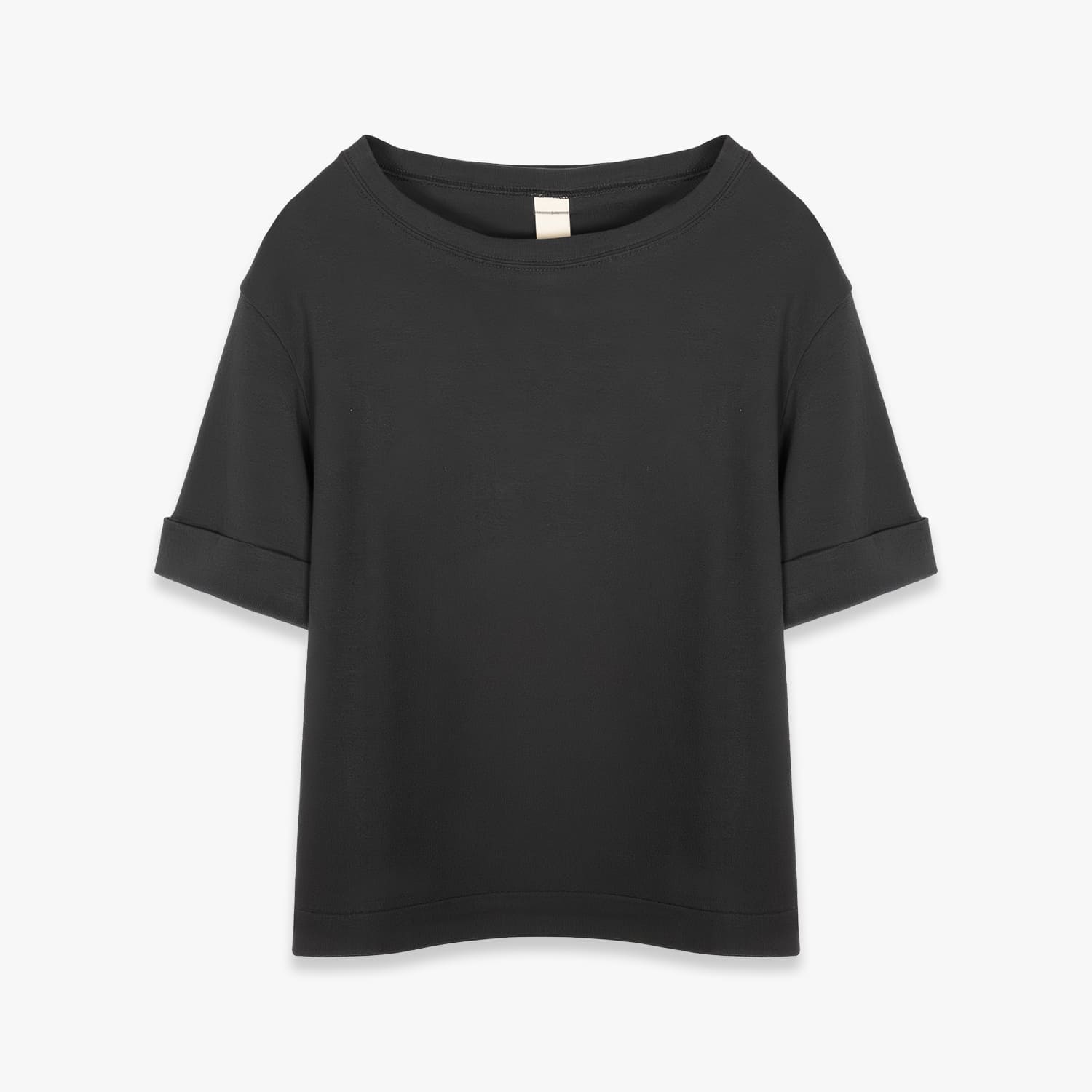 SHINYAKOZUKA | ROLL UP YOUR SLEEVE (HAMMMERSHOI`S SHADOW) ISSUE#8 無地 Tシャツ ロールアップ コンパクトフィット トップス メンズ ブラック