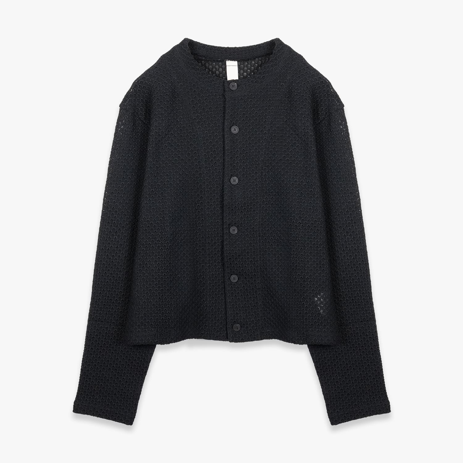 SHINYAKOZUKA | ROOM ACTRESS (BLACK) ISSUE#8 編み物 ジレー 労働者の一団のど頚 メッシュ 羽織り 春夏 トップス メンズ 黒いこと