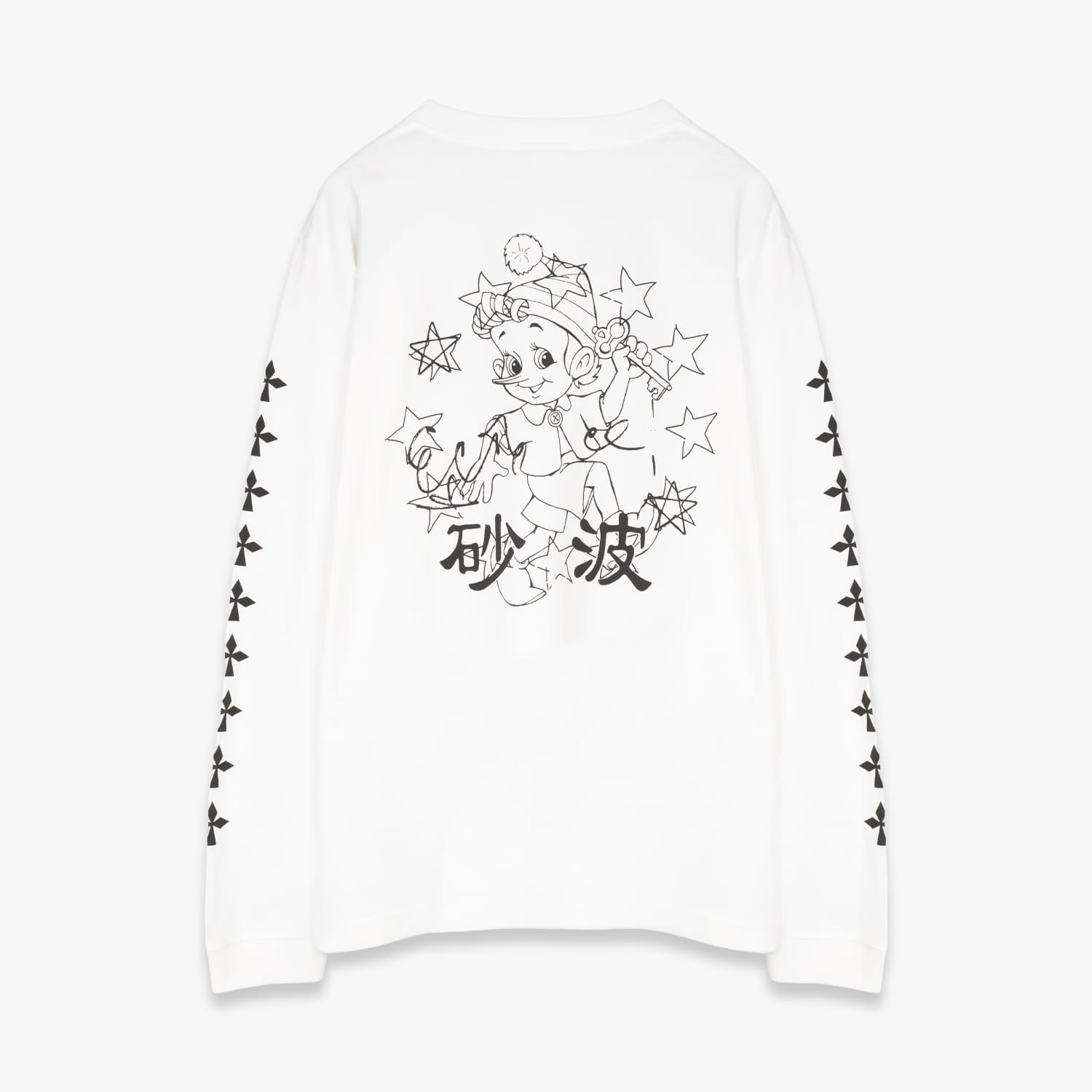 WAVE OF SAND | NICOLAS TIRABASSO PRINT LS TEE (BLANK) 長袖 ロングスリーブ Tシャツ ロゴ グラフィック プリント トップス メンズ ホワイト