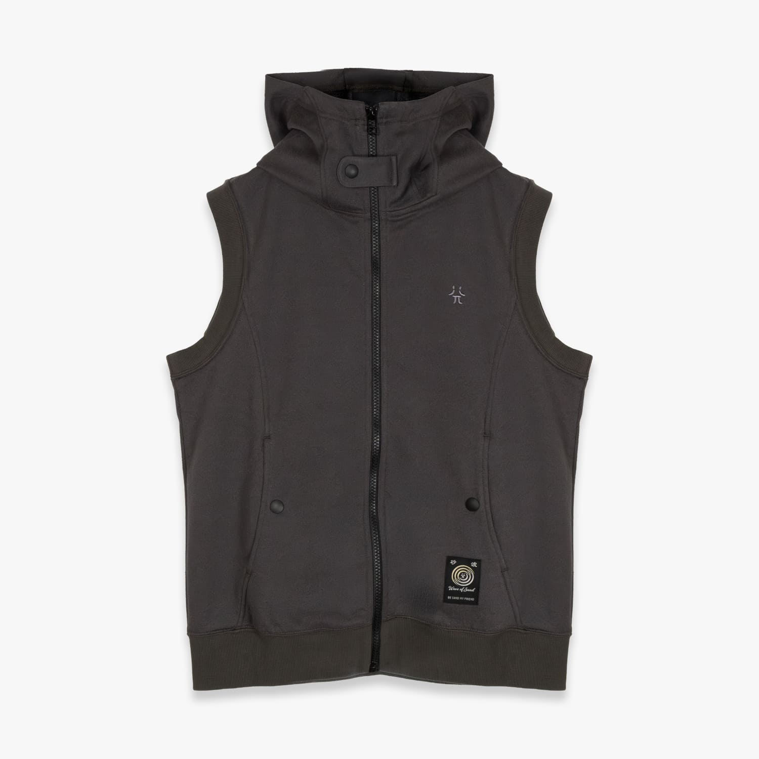 WAVE OF SAND | ZEE SLEEVELESS PARKA (CHARCOAL) ジップアップフーディ パーカー スウェット ノースリーブ トップス メンズ チャコール