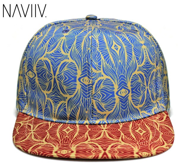 NAVIIV | RISE STRAPBACK CAP (BLUE/RED) 幾何学柄 花柄 6パネルキャップ ロゴ グラフィック プリント ブルー レッド｜UNEEK BASEMNT