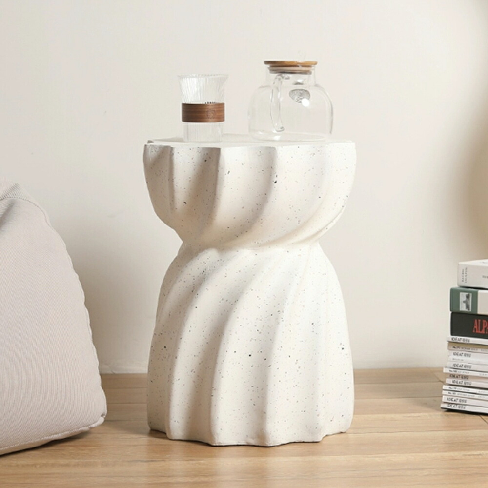 楽天市場】UNHO サイドテーブル 白 セメント 屋外 おしゃれ 丸