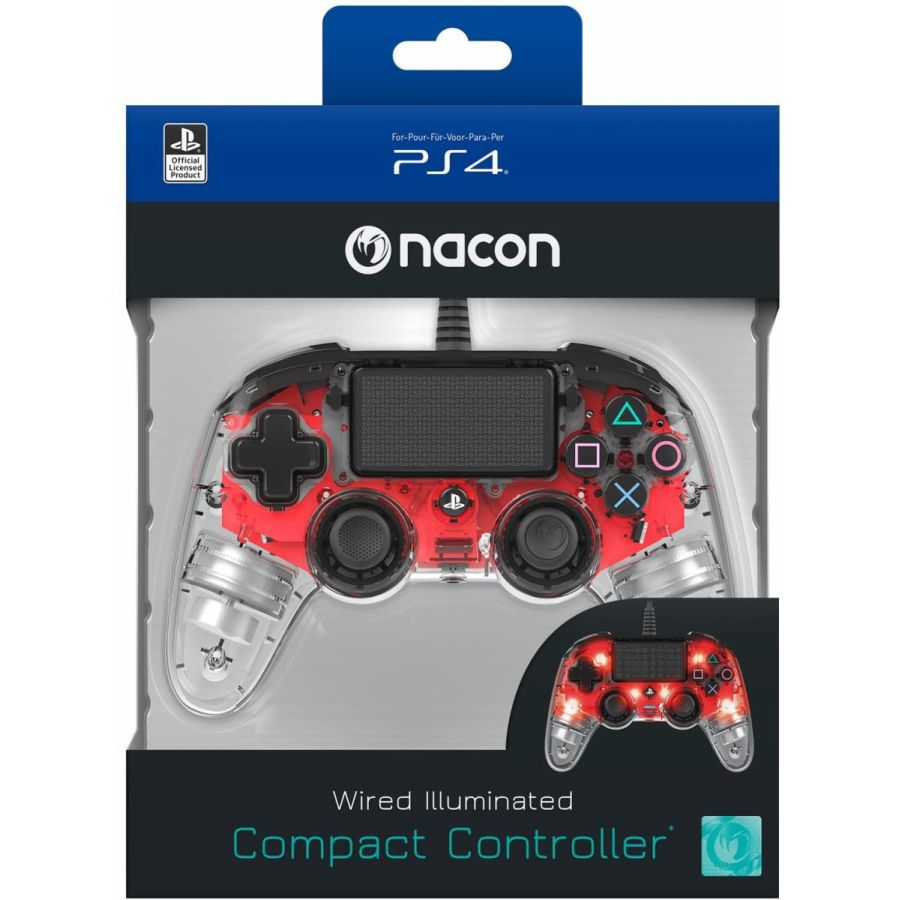 楽天市場 新品 Nacon ナコン Ps4 コントローラー スケルトン クリア レッド ライト 有線コントローラー ユニバーサルステージ