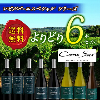 コノスル レゼルバ エスペッシャル シリーズ よりどり6土台後景 ヴィーニャ コノスル 緋 750ml Vina Cono Sur Cono Sur Reserva Especial チリ 赤ワイン 純白ワイン ワインセット 送料無料 Cannes Encheres Com