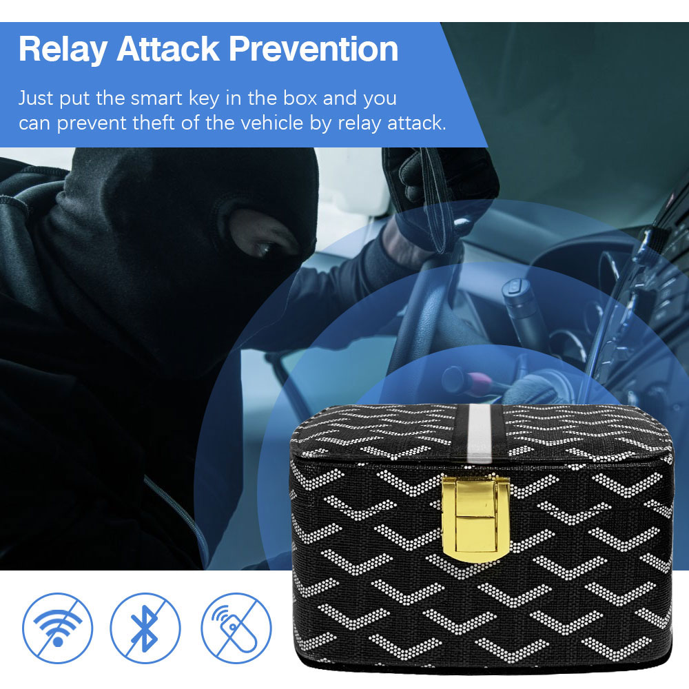 楽天市場 Lサイズ リレーアタック対策 キーケース ボックス 箱 トヨタ 玄関 おしゃれ スマートキー 電波遮断ケース リレーアタック対策 車 キー 盗難防止 ケース 電波遮断 スマートキーケース 車盗難防止 カー セキュリティ スマートキー スキミング防止 圏外ケース