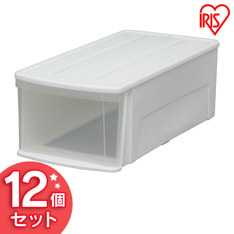 【ポイント5倍★~27日10時】衣装ケース 引き出し プラスチック 押入れ 収納ボックス 収納ケース 押入れ収納【12個セット】チェストILD 白 クリア チェスト 収納ケース 収納ボックス 引き出し 衣装ケース クリアケース 奥行74cm シンプル アイリスオーヤマ|ゆにでのこづち