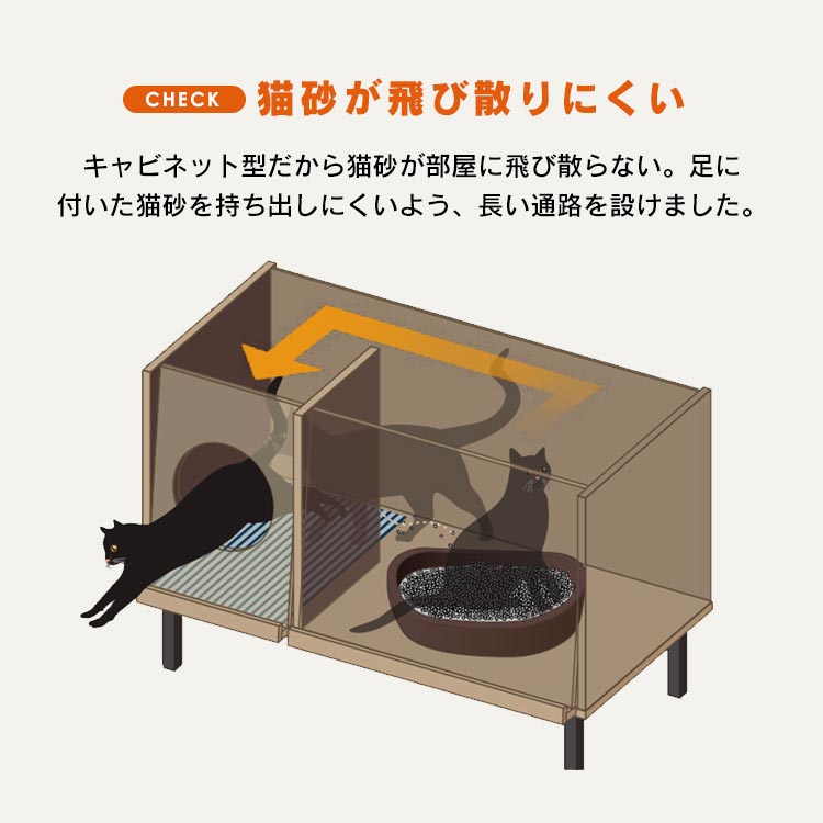 キャットトイレタリーキャビネットCTC-890アッシュブラウン/ブラック送料無料ペット猫ネコねこ猫トイレネコトイレねこといれ散らかりにくいネコ用品キャットCatCAT隠す猫トイレアイリスオーヤマ