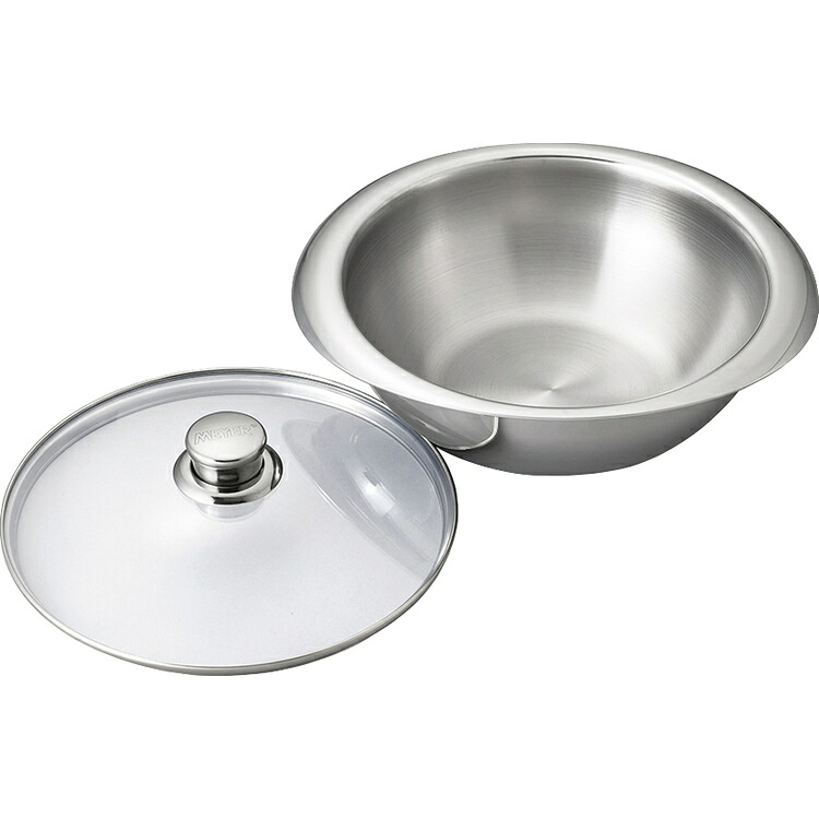 家庭用品 鍋 フライパンマイヤー ニューパン 24cm ガラス蓋付 PM-NP24Tマイヤー コーティングフリー 多層鋼 スタイリッシュ マルチに活躍 優れた蓄熱性 オーブン使用可能 IH対応 土鍋としても スタッキング可能｜ゆにでのこづち 12,012円