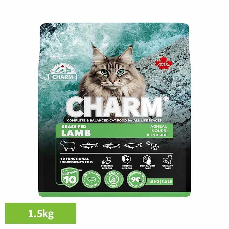 CHARM グラスフェッドラムキャットフード 1.5kg チャーム キャットフード プレミアムフード グレインフリー 犬 ナチュラル アレルギー 小粒 無添加 肥満 チャーム