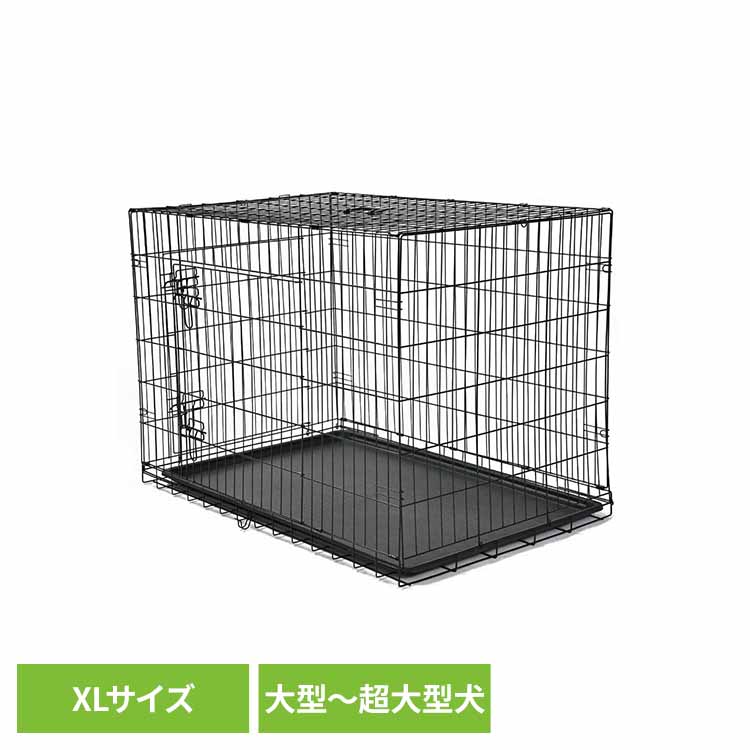 ダブルドア折り畳み式ペット用ケージ XL YE130789 折りたたみケージ 折りたたみ ケージ ゲージ 犬 いぬ 防災 中型犬 大型犬 超大型犬 KIRA