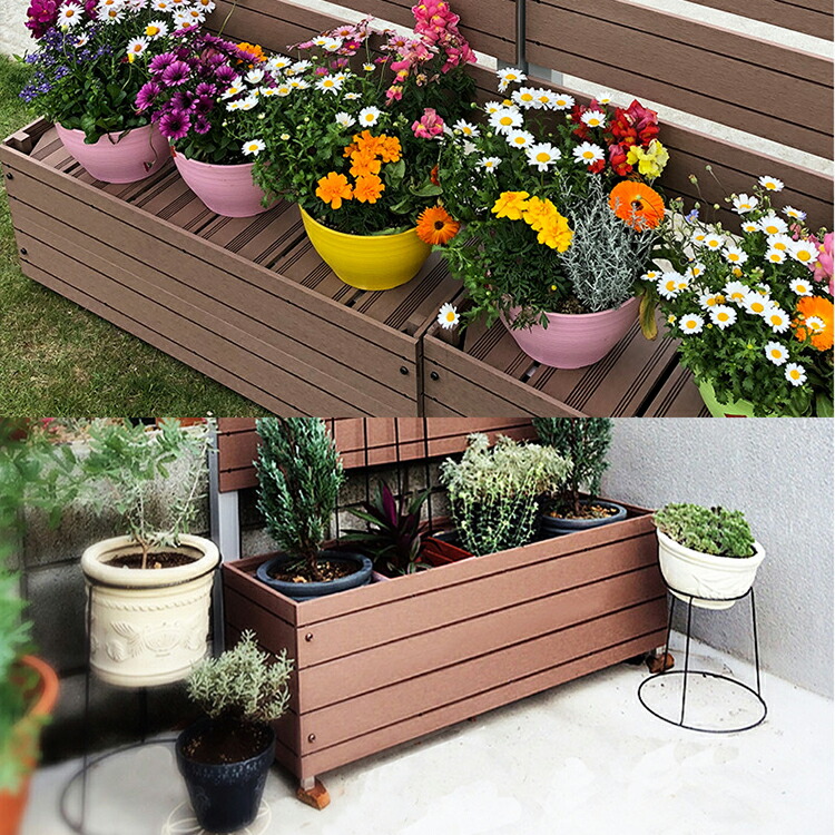 1昼間ところ5倍増 プランター 植樹木フラワーポット 人工木プランター 8030プランター 植木鉢 鉢植え 人工木 プランター ガーデニング 衝立 木製プランター 黒っぽい茶色 ベージュ D Acilemat Com