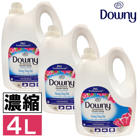 ≪P5倍★4日20時～13日10時≫【3本セット】柔軟剤 ダウニー アジアンダウニー 4L サンライズフレッシュ送料無料 downy 大容量 濃縮 濃縮タイプ 本体 特大 洗濯 ボトル ランドリー 液体 輸入柔軟剤 液体柔軟剤 洗濯柔軟剤 洗濯用 洗濯用品 輸入 アジア