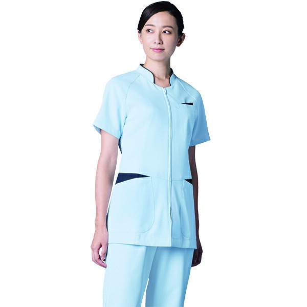 ナース ジャケット 054-21 チュニック 半袖 制菌 制電 吸汗 防汚 看護 介護 ナースウェア 白衣 医療 KAZEN MEDICAL