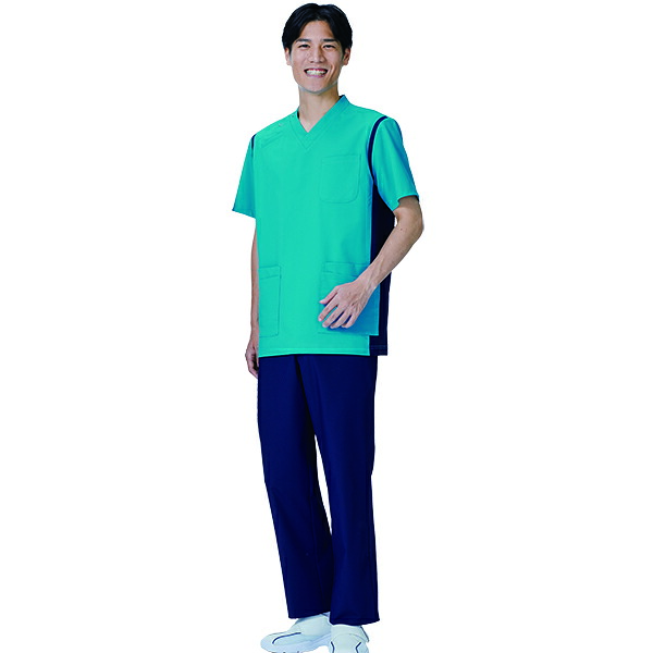 パンツ 845-40 メンズ ノータック 制菌 制電 吸汗 ストレッチ 透け防止 医療 白衣 看護 介護 スラックス KAZEN MEDICAL