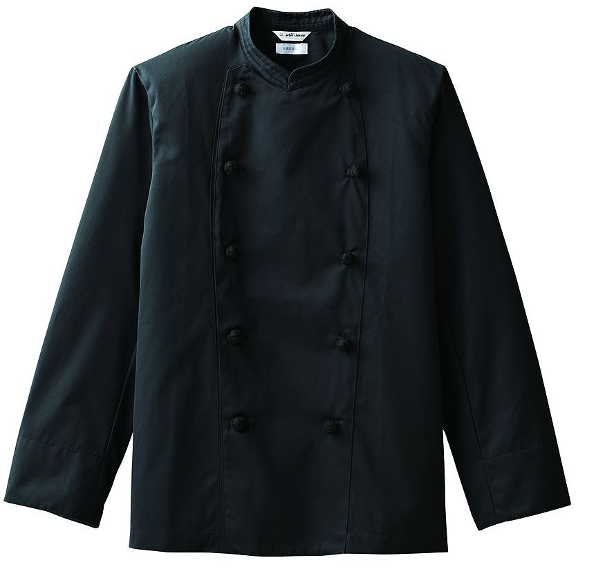 楽天市場】コックコート七分袖 黒(コック服 厨房服 調理着 白衣