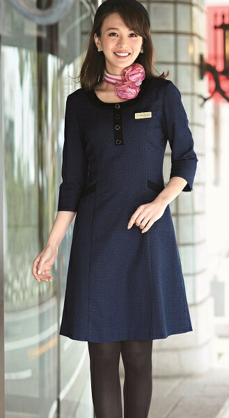 新しく着き アンジョア ワンピース 5号 15号 オフィス 事務服 制服 En Joie 華やぎ Fucoa Cl