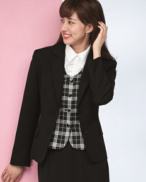 アンジョア ジャケット 81415 17号-19号 オフィス 事務服 制服 en joie オフィスフル