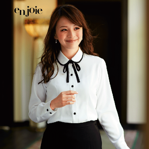 楽天市場】アンジョア ブラウス 半袖 06072 リボン付き 事務服 制服