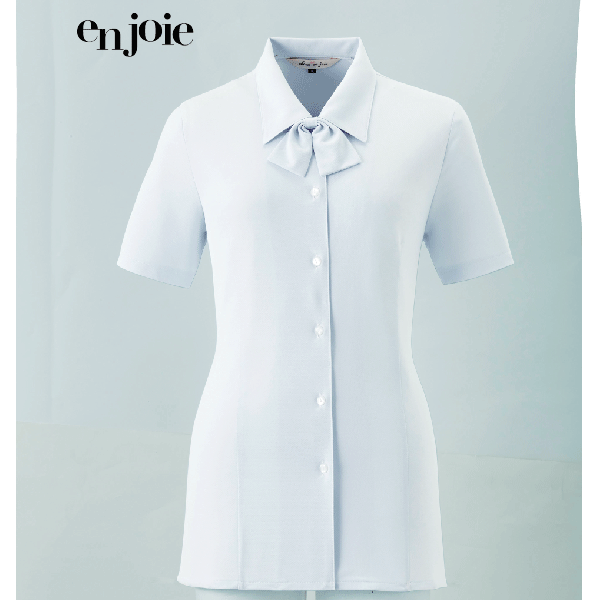 アンジョア ブラウス 半袖 リボン付き 06210 事務服 制服 オフィス en joie