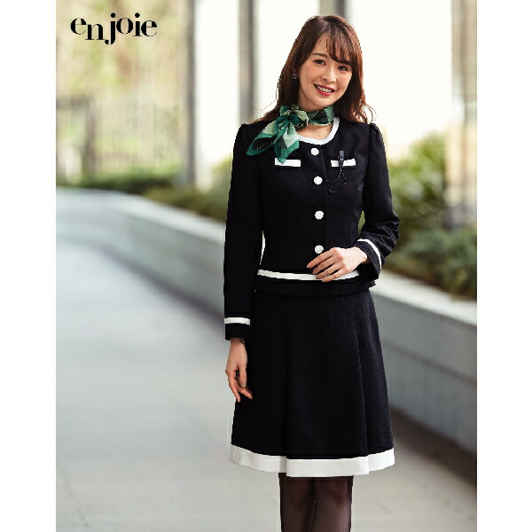 アンジョア プリーツスカート 55cm丈 51925 事務服 制服 オフィス en joie