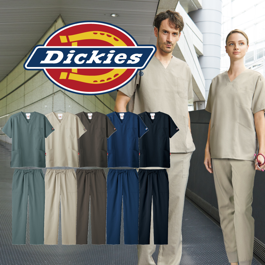 憧れの ディッキーズ Dickies スクラブ 上下セット 白衣 パンツ