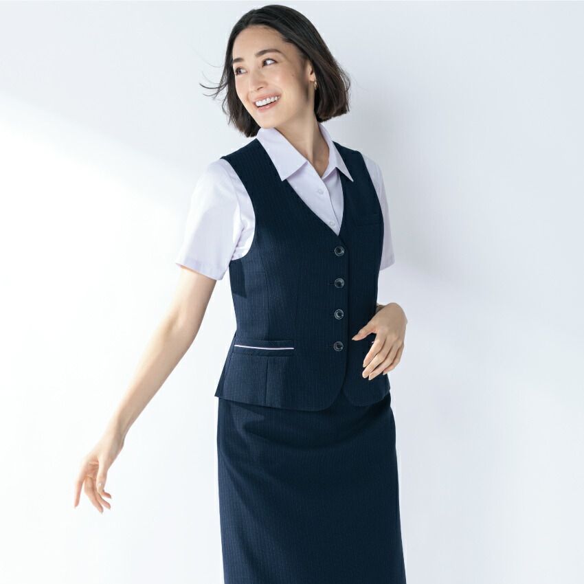 大きいサイズ 19号 オフィスベスト 事務服 OL制服T454 - ベスト