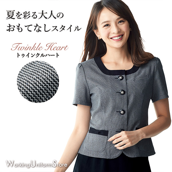 事務服 ブラウス オーバーブラウス 半袖 26520 トゥインクルハート アンジョア