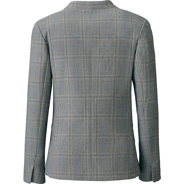 アルファピア事務服【防汚加工】【防汚加工】ノーカラージャケットAR4008ストレッチシャークチェック
