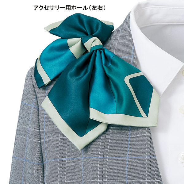 アルファピア事務服【防汚加工】【防汚加工】ノーカラージャケットAR4008ストレッチシャークチェック
