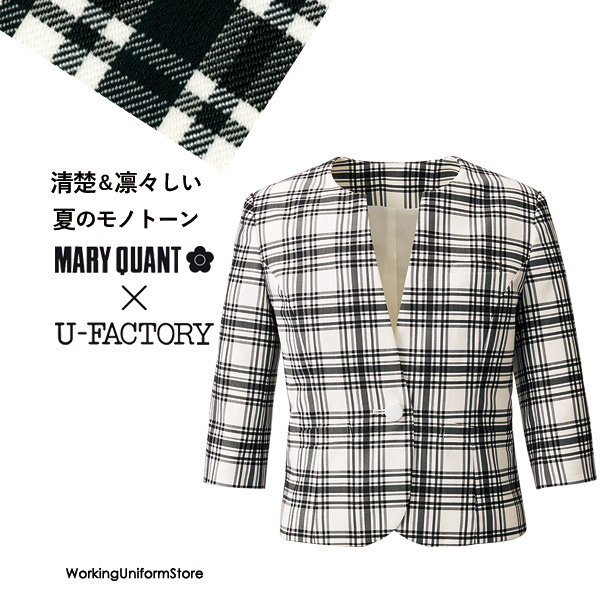 マリークヮント 受付制服 七分袖ジャケット M43201 ハイトーンチェック アルファピア