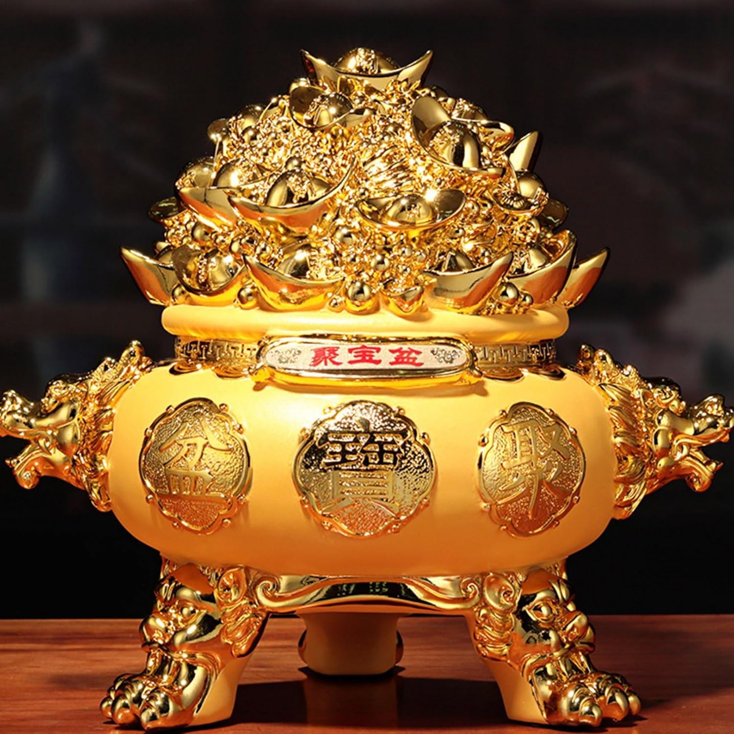 楽天市場】宝鉢 風水宝盆 聚寶盆 置物 銅製 風水グッズ 幸運