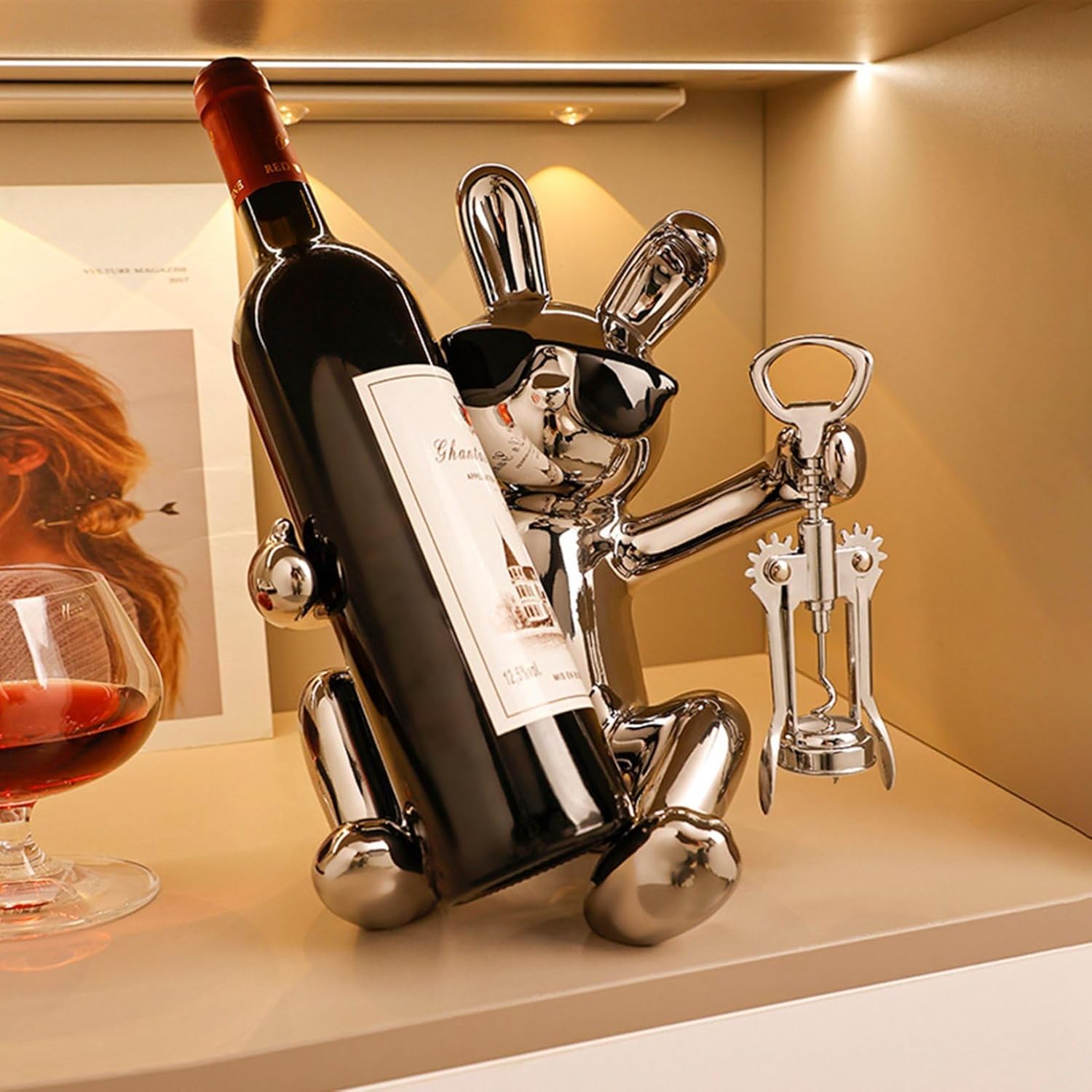 金属製ワインボトルホルダー 釣り人デザイン 金属製ワインボトルホルダー 釣り人デザイン 金属製ワインボトル