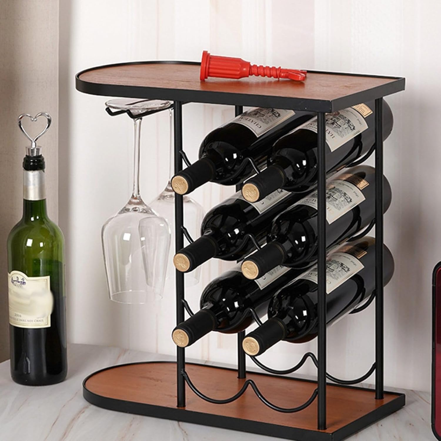 楽天市場】木製 ワインラック 8本用 北欧風 卓上 省スペース ワイン
